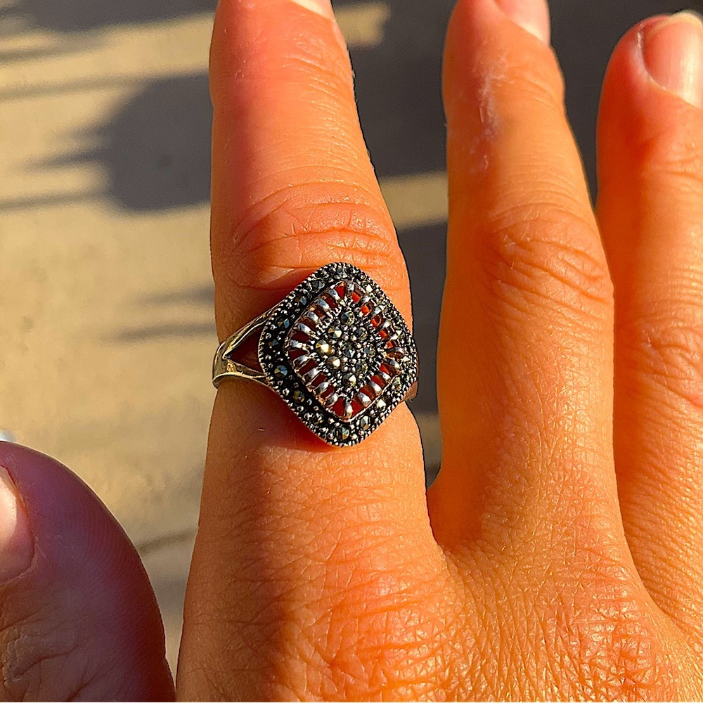 Hematite and Sterling Silver Ring